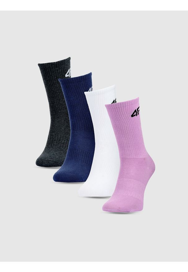4f - 4F Skarpetki casual za kostkę (4-pack) dziewczęce - multikolor 35-37. Kolor: wielokolorowy. Materiał: bawełna, włókno, materiał, poliamid