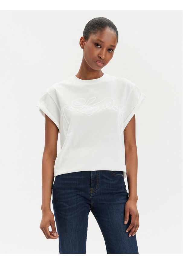 Pinko T-Shirt Telesto 103138 A1XD Biały Relaxed Fit. Kolor: biały. Materiał: bawełna