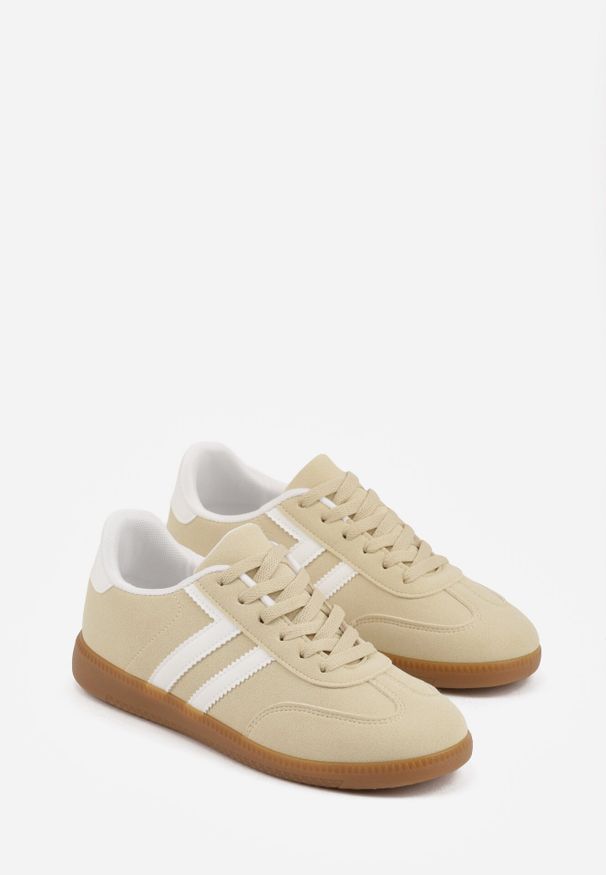 Born2be - Żółte Sneakersy w Stylu Kultowych Tenisówek Genenor. Okazja: na spacer. Kolor: żółty. Materiał: jeans, dresówka. Sport: turystyka piesza