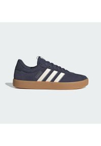 Adidas - Buty VL Court 3.0. Kolor: biały, niebieski, wielokolorowy. Materiał: skóra