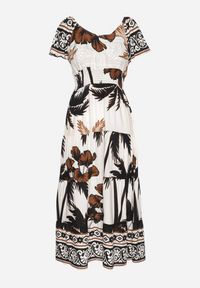 Born2be - Czarna Rozkloszowana Sukienka z Wiskozy w Wakacyjny Wzór Ellioma. Okazja: na spacer. Kolor: czarny. Materiał: wiskoza. Długość rękawa: krótki rękaw. Sezon: lato. Styl: wakacyjny #4