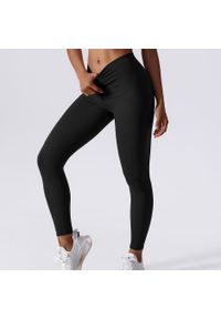 Intica - Legginsy z drapowaniem na trening i co dzień Ingedore. Kolor: różowy. Materiał: materiał, skóra. Wzór: gładki. Sport: fitness #10