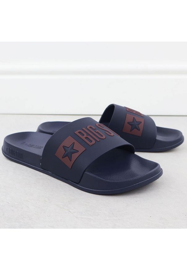 Big-Star - Klapki męskie plażowe basenowe granatowe Big Star SS174361. Okazja: na plażę. Kolor: niebieski. Materiał: tworzywo sztuczne. Styl: casual