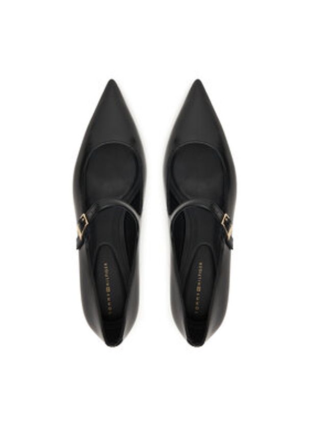 TOMMY HILFIGER - Tommy Hilfiger Szpilki Low Pump Abrasivato FW0FW09321 Czarny. Kolor: czarny. Materiał: skóra. Obcas: na szpilce