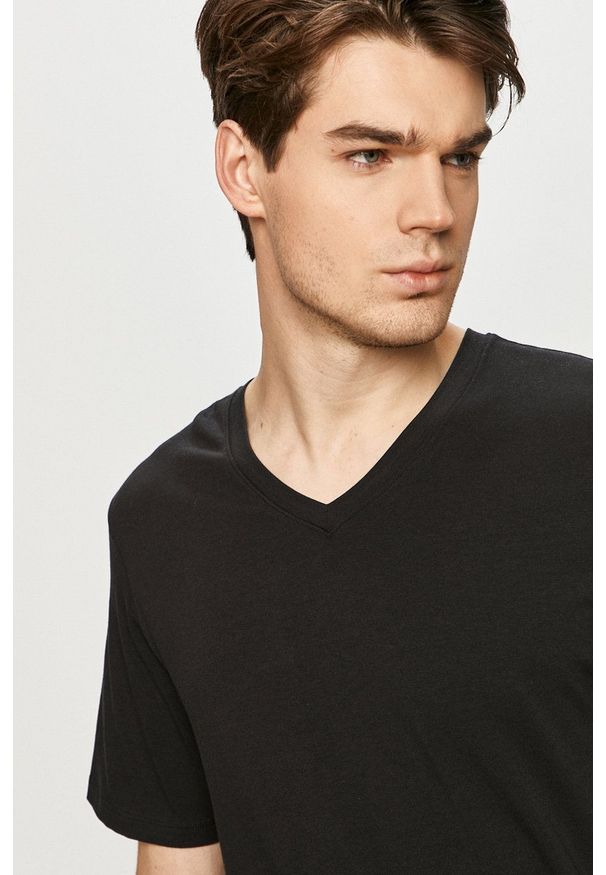 Ted Baker - T-shirt (3-pack). Okazja: na co dzień. Kolor: czarny. Materiał: dzianina. Wzór: gładki. Styl: casual