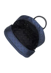 Wittchen - Damski plecak z żakardu dwukomorowy granatowy. Kolor: niebieski. Materiał: poliester. Wzór: aplikacja. Styl: casual, elegancki