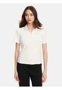 Guess Polo V5YP01 KCX12 Kremowy Regular Fit. Typ kołnierza: polo. Kolor: kremowy. Materiał: syntetyk #1