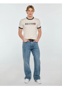 Big-Star - Koszulka męska z linii Authentic z logo BIG STAR perłowa Summet 103. Kolor: kremowy. Materiał: bawełna #7