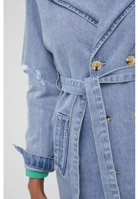 Answear Lab płaszcz jeansowy damski przejściowy. Okazja: na co dzień. Kolor: niebieski. Materiał: jeans. Styl: wakacyjny #3