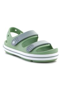 Sandały Crocs Crocband Cruiser Sandal 209423-3WD zielone. Okazja: na plażę, na uczelnię. Zapięcie: rzepy. Kolor: zielony. Materiał: materiał. Wzór: paski. Styl: elegancki