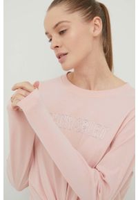 DKNY - Dkny longsleeve bawełniany DP1T8522 kolor różowy. Kolor: różowy. Materiał: bawełna. Długość rękawa: długi rękaw #5