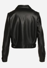 Born2be - Czarna Kurtka Ramoneska ze Zwężanymi Rękawami i Asymetrycznym Suwakiem Arpeggia. Okazja: na co dzień. Kolor: czarny. Materiał: jeans. Styl: casual, klasyczny, elegancki, rockowy #2