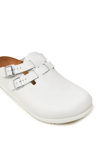 Birkenstock Klapki Kay Sl Sfb Le 1018228 Biały. Kolor: biały. Materiał: skóra