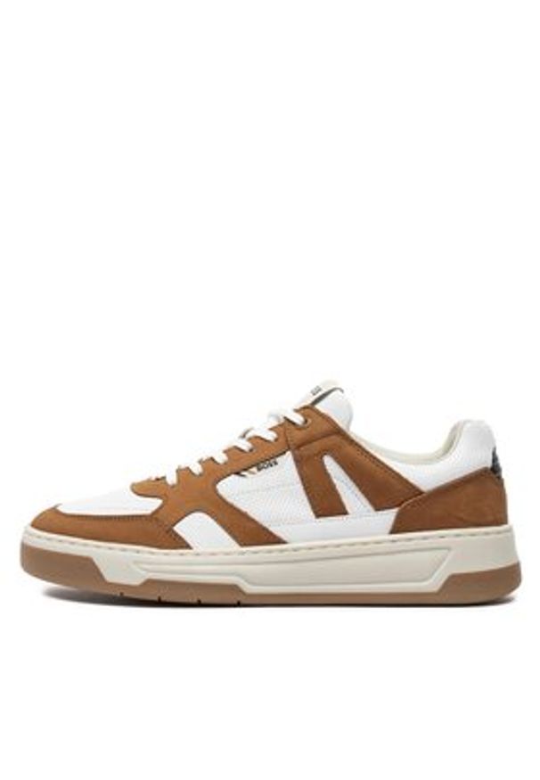 BOSS - Boss Sneakersy Baltimore Tenn Nupf 50517302 Brązowy. Kolor: brązowy. Materiał: skóra
