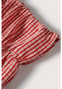 mango - Mango t-shirt Gigi damski kolor czerwony. Kolor: czerwony. Materiał: włókno, dzianina. Długość rękawa: krótki rękaw. Długość: krótkie #10