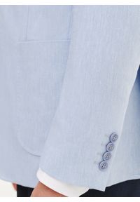 Pako Lorente - PAKO LORENTE - Niebieska marynarka męska z lnu. Kolor: niebieski. Materiał: len. Wzór: gładki. Sezon: wiosna #7