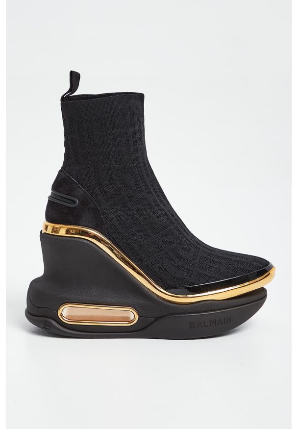 Balmain - Botki damskie na koturnie BALMAIN. Obcas: na koturnie