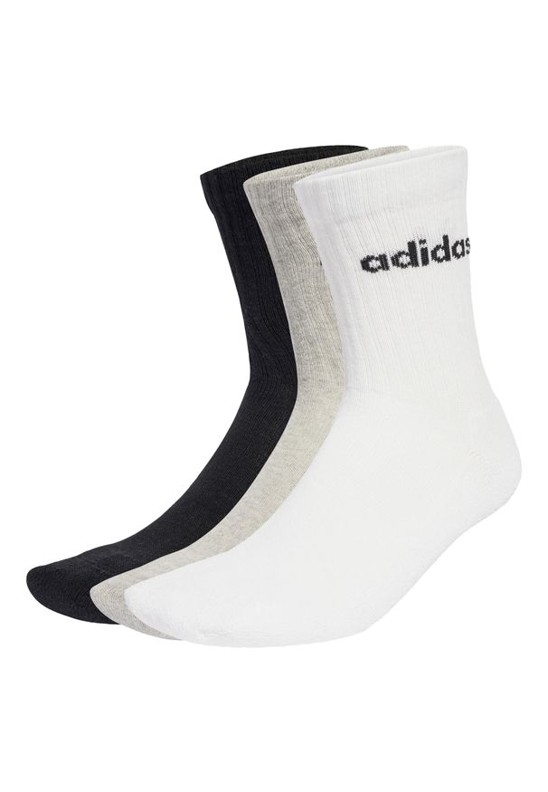 Adidas - Skarpety Linear Crew Socks Cushioned 6 Pair Pack. Kolor: biały, wielokolorowy, czarny, szary