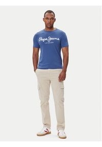 Pepe Jeans T-Shirt Original Stretch N PM5010132 Granatowy Regular Fit. Kolor: niebieski. Materiał: bawełna #3