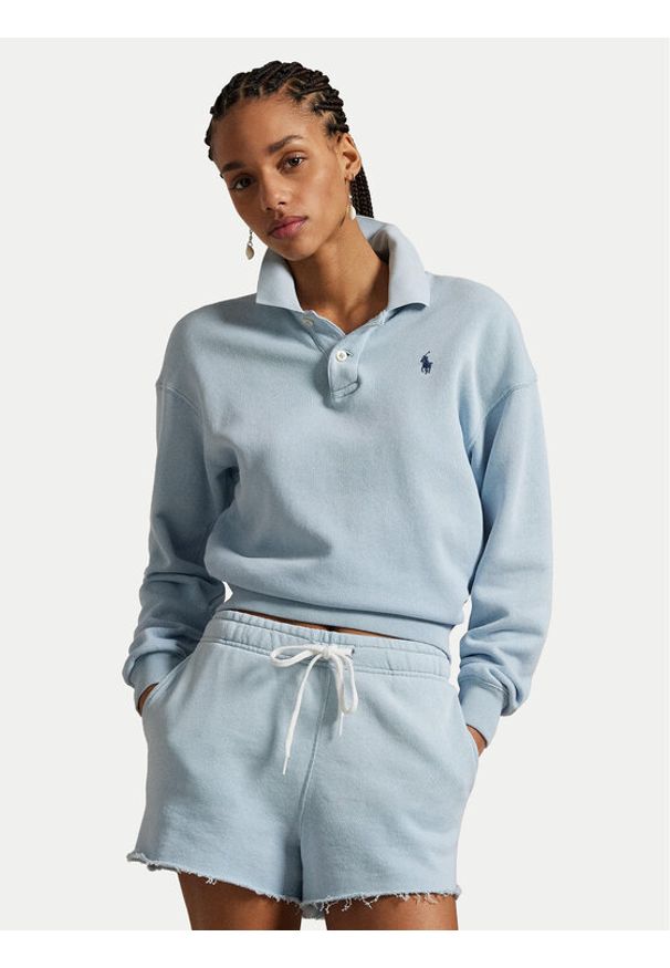 Polo Ralph Lauren Bluza 211965097003 Błękitny Relaxed Fit. Typ kołnierza: polo. Kolor: niebieski. Materiał: bawełna