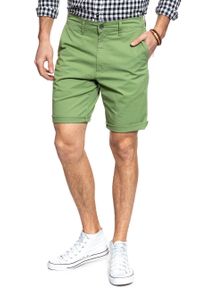 Wrangler - SPODENKI MĘSKIE WRANGLER CHINO SHORT JADE GREEN W14AKM33H 112126562. Wzór: aplikacja #7