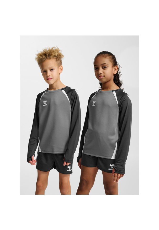 Dziecięcy dżersej z długim rękawem Hummel Lead 2.0. Kolor: szary. Materiał: jersey. Długość rękawa: długi rękaw. Długość: długie