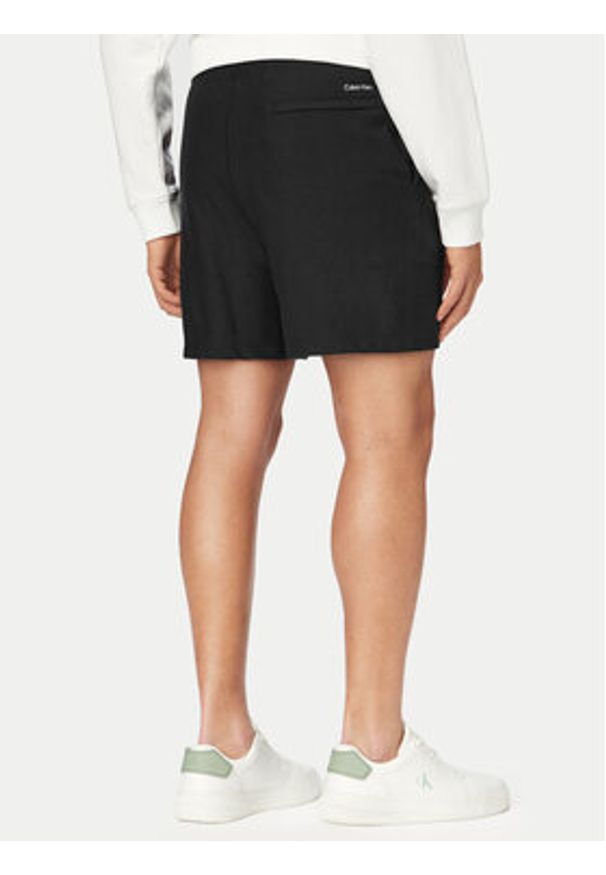 Calvin Klein Jeans Szorty sportowe Terry LV04RF275G Czarny Regular Fit. Kolor: czarny. Materiał: bawełna. Styl: sportowy