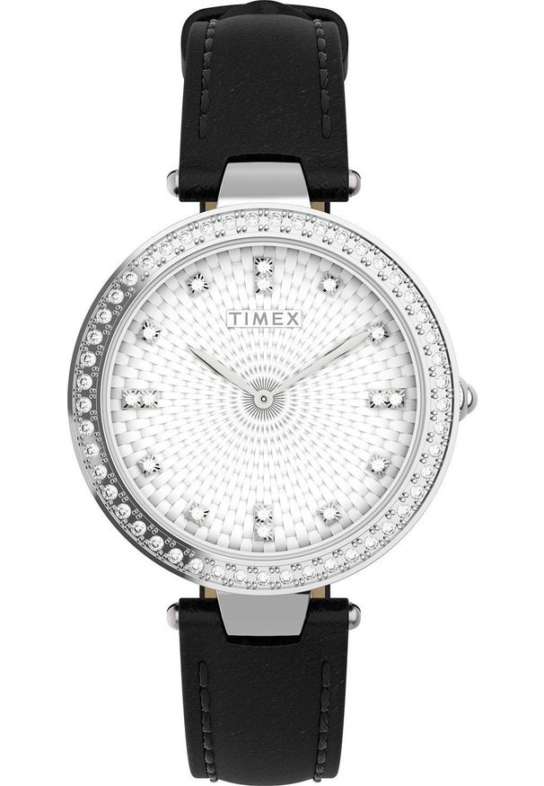 Zegarek Timex Zegarek damski Timex TW2V45200 CYRKONIE czarny. Kolor: czarny