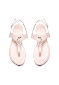 Kazar - Beżowe sandały damskie. Zapięcie: pasek. Kolor: beżowy. Materiał: skóra. Obcas: na koturnie. Styl: klasyczny #2