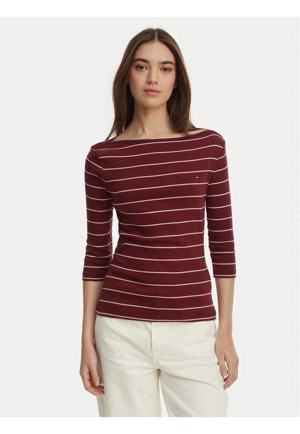 TOMMY HILFIGER - Tommy Hilfiger Bluzka New Cody WW0WW40589 Czerwony Slim Fit. Kolor: czerwony. Materiał: bawełna