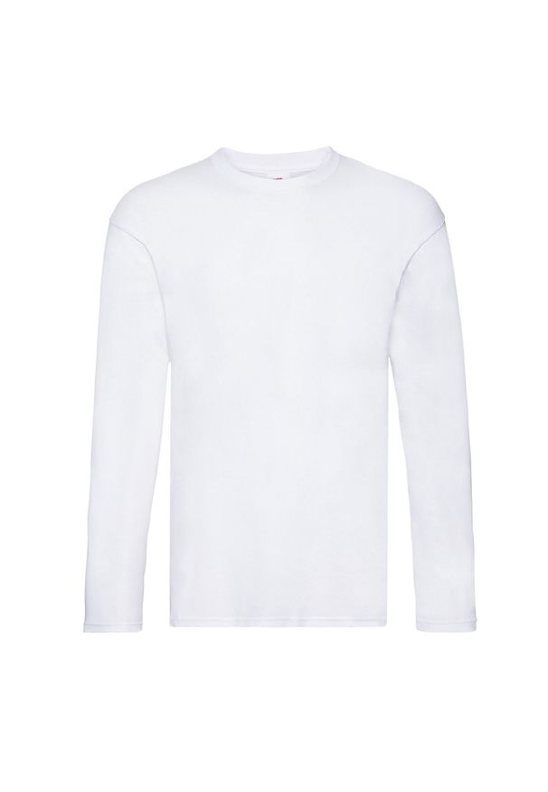 FRUIT OF THE LOOM - Oryginalna Koszulka Z Długim Rękawem Dla Dorosłych Unisex. Kolor: biały. Długość rękawa: długi rękaw. Długość: długie. Sport: turystyka piesza