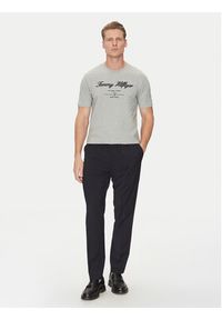 TOMMY HILFIGER - Tommy Hilfiger T-Shirt Script Logo MW0MW33691 Szary Regular Fit. Kolor: szary. Materiał: bawełna #5