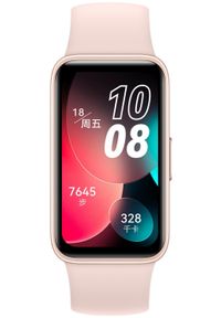 HUAWEI - Opaska sportowa Huawei Band 8 różowy. Rodzaj zegarka: cyfrowe. Kolor: różowy. Materiał: włókno, materiał. Styl: sportowy #3