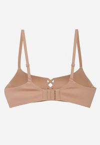 Renee - Ciemnobeżowy Biustonosz o Gładkim Wykończeniu z Imitacją Wiązania Azisene. Kolor: beżowy. Materiał: koronka. Wzór: gładki #2