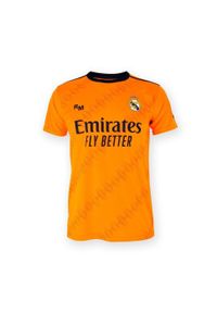 Koszulka piłkarska dla dzieci Real Madrid Away 24/25. Kolor: wielokolorowy, pomarańczowy, czarny. Materiał: poliester. Sport: piłka nożna