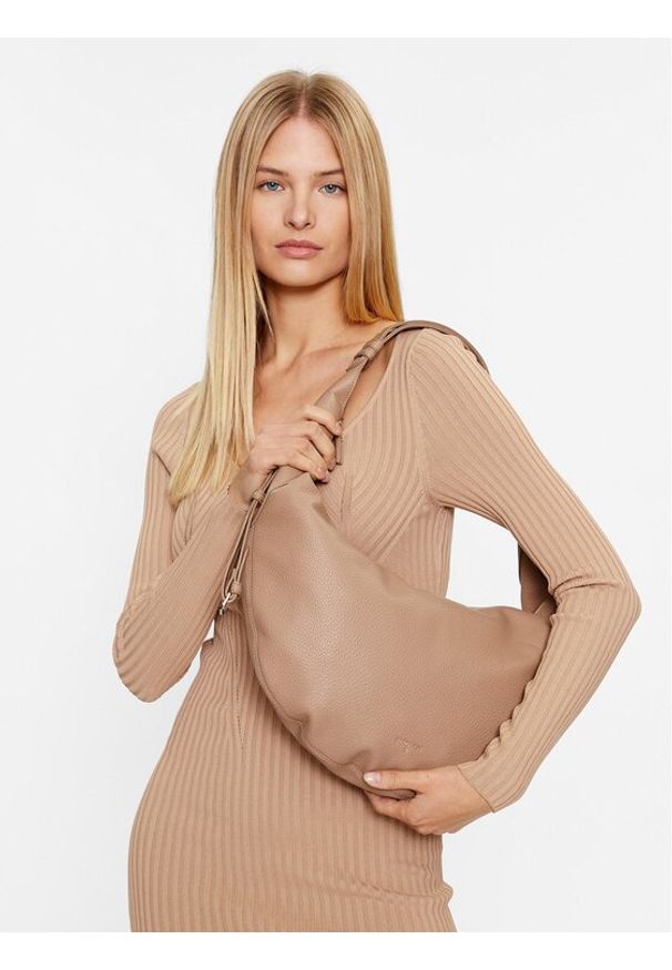 Patrizia Pepe Torebka 8B0154/E035-B775 Beżowy. Kolor: beżowy. Materiał: skórzane