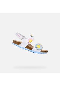 Sandały Geox Model J Adriel Girl Kolor Biały. Kolor: niebieski, biały, wielokolorowy. Materiał: tkanina. Sezon: lato