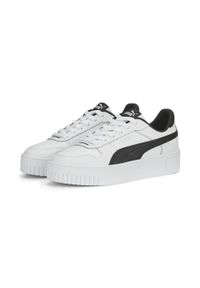 Buty do chodzenia damskie Puma Carina Street. Okazja: na co dzień. Kolor: biały, wielokolorowy, czarny, szary. Materiał: materiał, syntetyk. Obcas: na platformie. Sport: turystyka piesza