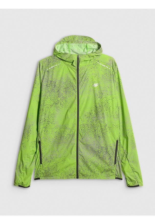 4f - 4F Kurtka do biegania męska - oliwkowa M. Kolor: oliwkowy, brązowy, wielokolorowy. Sport: fitness, bieganie
