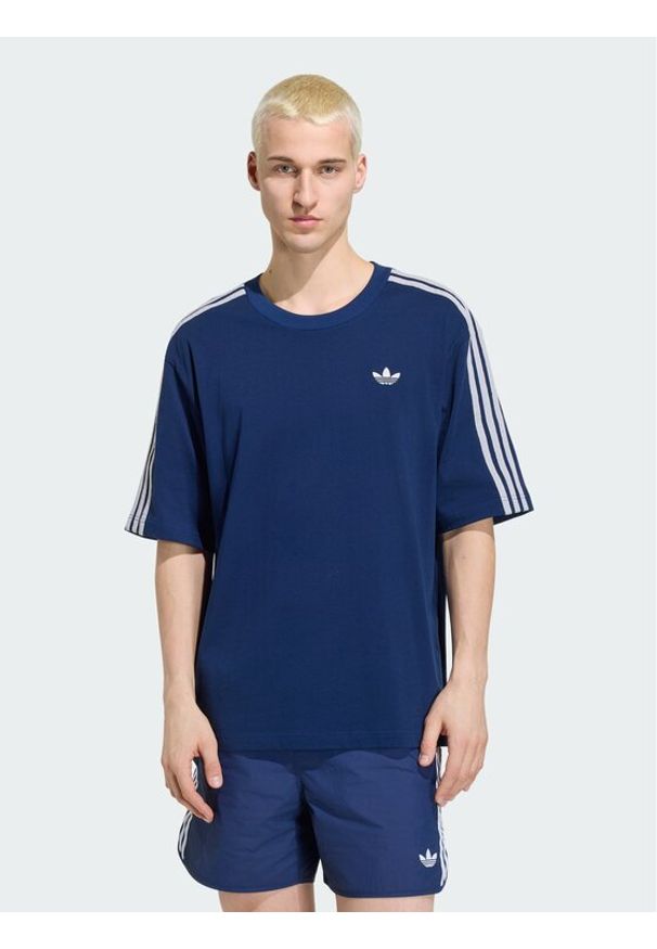 Adidas - adidas T-Shirt Adicolor 3-Stripes Oversized Tee KS7414 Granatowy Oversize. Kolor: niebieski. Materiał: bawełna
