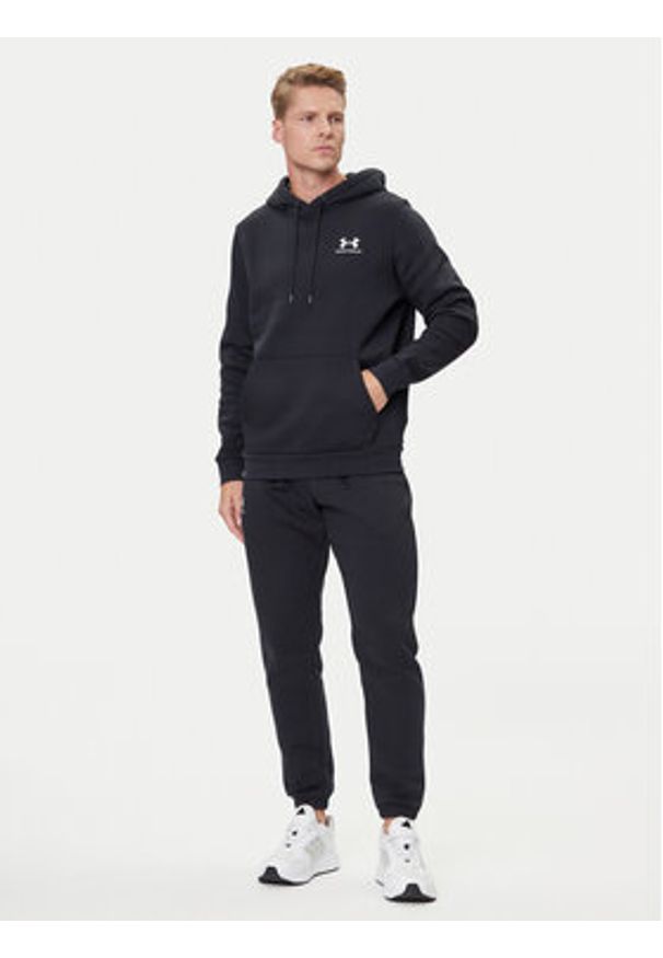 Under Armour Bluza UA Essential Fleece Hoodie 1373880 Czarny Regular Fit. Kolor: czarny. Materiał: bawełna