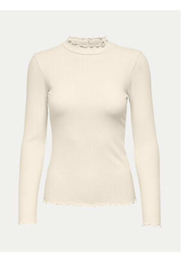 JDY Bluzka Fransiska 15228065 Écru Slim Fit. Materiał: wiskoza