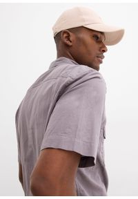 bonprix - Koszulka z krótkim rękawem, z czystej bawełny. Typ kołnierza: kołnierzyk włoski. Kolor: szary. Materiał: bawełna, materiał. Długość rękawa: krótki rękaw. Długość: krótkie. Sezon: lato #2