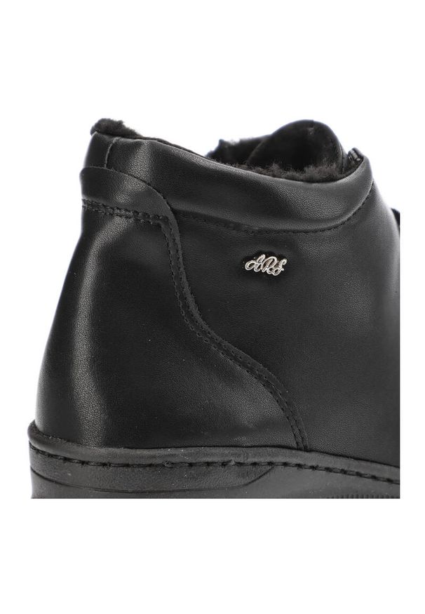 Czarne Trzewiki Armodo Ocieplane Buty Damskie. Okazja: na co dzień. Zapięcie: sznurówki. Kolor: czarny. Materiał: syntetyk, futro, skóra. Wzór: gładki. Styl: casual, elegancki