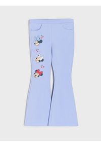 Sinsay - Spodnie flare z nadrukiem Minnie Mouse - niebieski. Kolor: niebieski. Wzór: motyw z bajki, nadruk #1