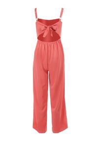 Born2be - Różowy Kombinezon Damyle. Kolor: różowy. Materiał: tkanina. Długość rękawa: na ramiączkach. Długość: długie. Wzór: gładki, jednolity #3