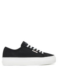 Calvin Klein Jeans Tenisówki Vulc Flatform Ctn Logo Tag YW0YW01838 Czarny. Kolor: czarny. Materiał: materiał