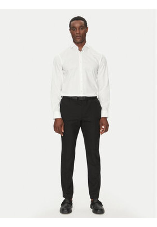 Hugo - HUGO Koszula Kason 50482056 Biały Slim Fit. Kolor: biały. Materiał: bawełna