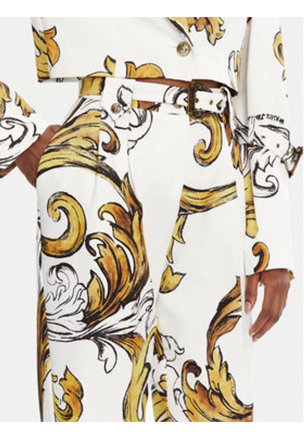 Versace Jeans Couture Spodnie materiałowe 78HAA111 Biały Straight Fit. Kolor: biały. Materiał: syntetyk