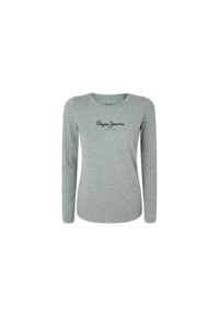 Damska koszulka z długim rękawem Pepe Jeans New Virginia N. Kolor: szary. Długość rękawa: długi rękaw. Długość: długie. Styl: elegancki #1